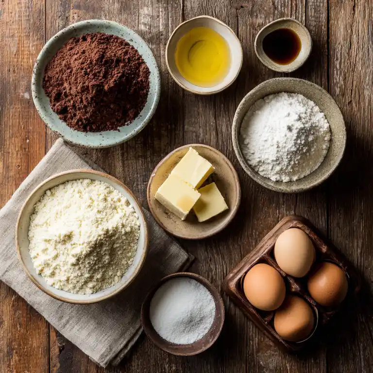 Ingredients for best chocolate mug cake keto