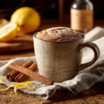 Cake in a mug no vanilla extract with cinnamon and zest