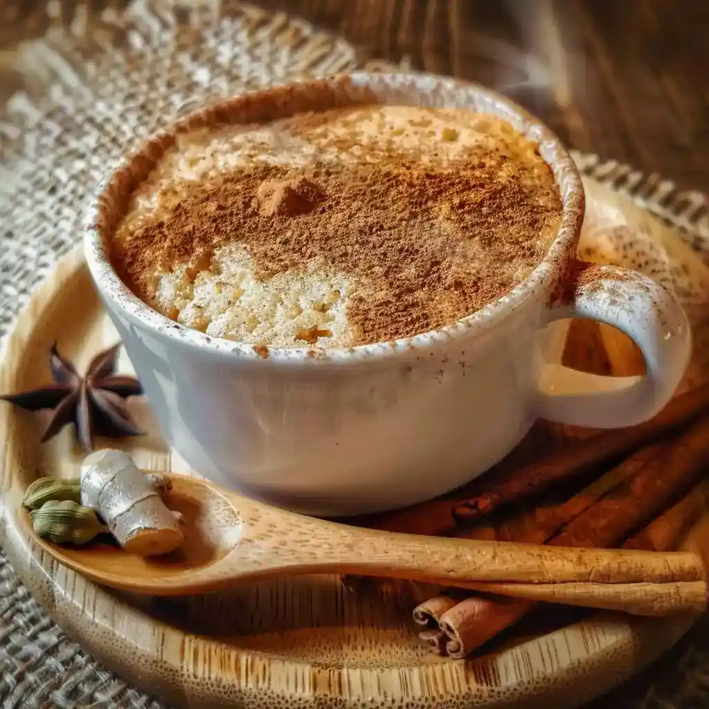 Chai Spice Mug Cake in a cozy mug with chai tea
