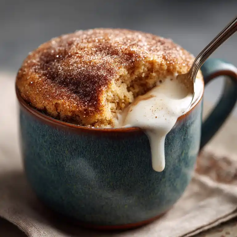 Chai spice mug cake served with frothed milk