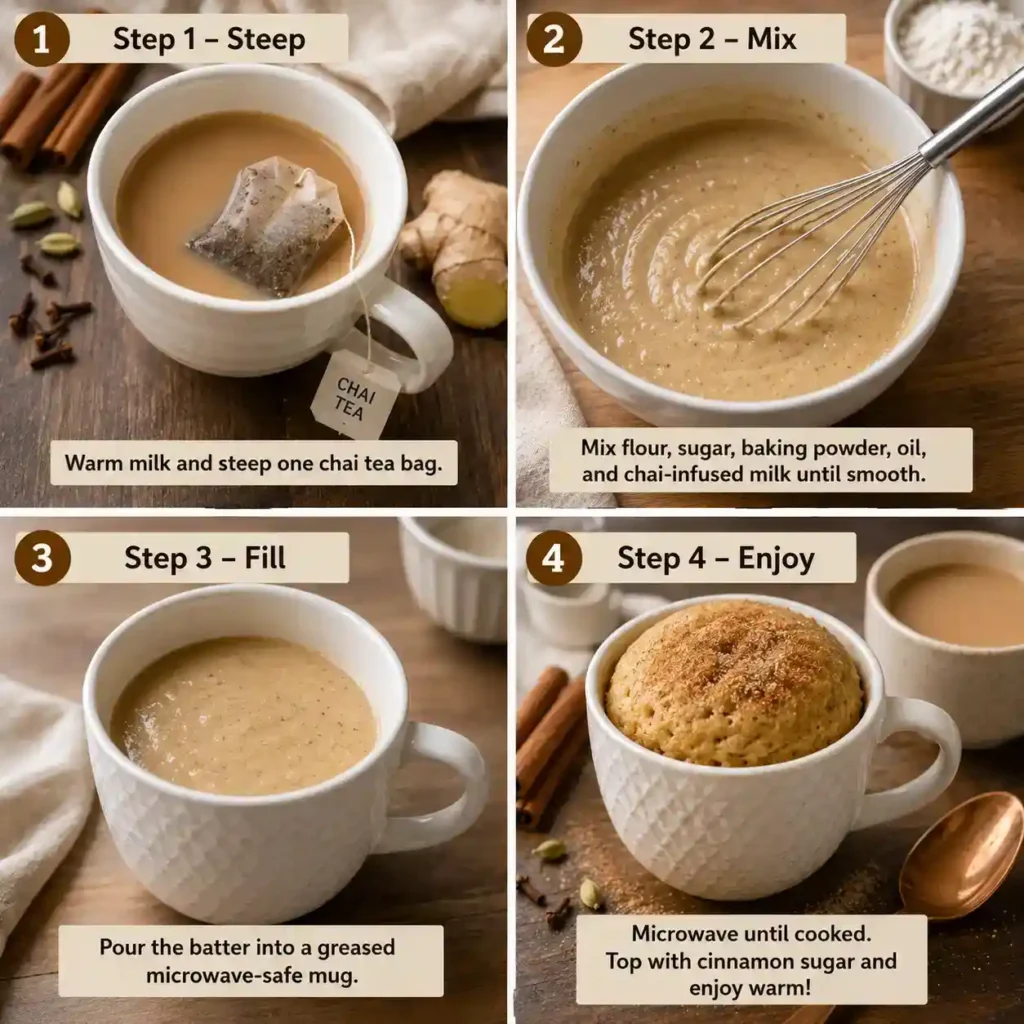 How to make Chai Spice Mug Cake step by step