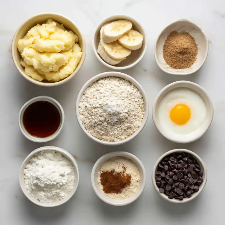 ingredients for cottage cheese banana bread mug cake