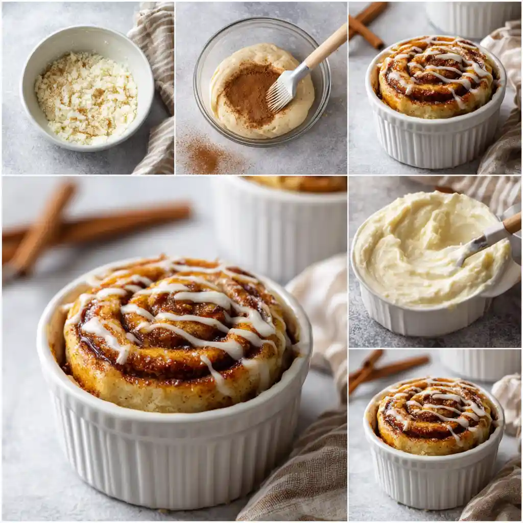 Steps for making Cottage Cheese Cinnamon Roll Mug Cake
