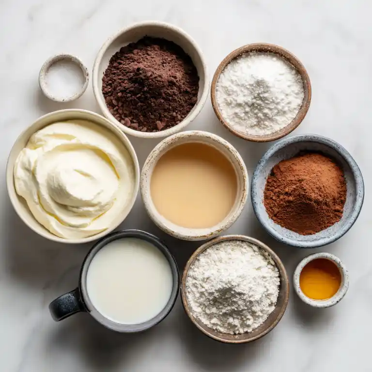 ingredients for healthy mug cake with Greek yogurt