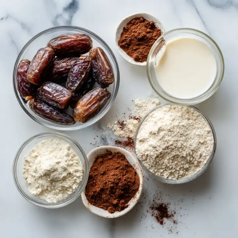ingredients for healthy date mug cake