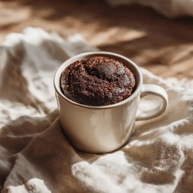 healthy mug cake in white ceramic mug