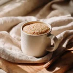 healthy mug cake Greek yogurt in ceramic mug