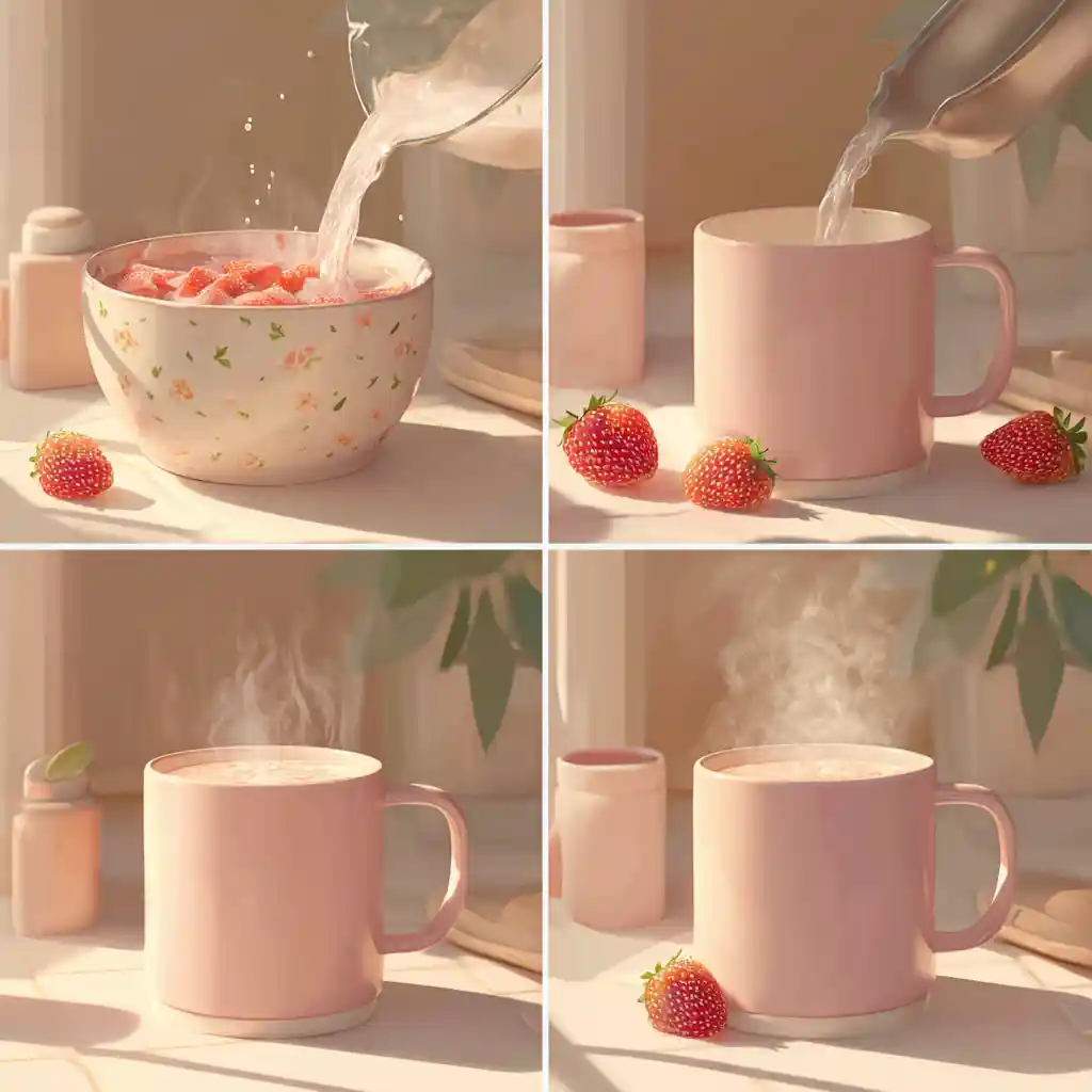 how to make strawberry mug cake steps