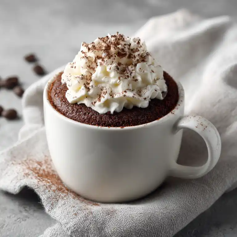 Keto chocolate mug cake with cocoa powder recipe by Chef Rita