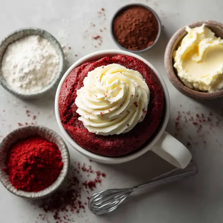 red velvet mug cake ingredients
