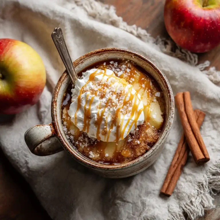 salted caramel apple mug cake