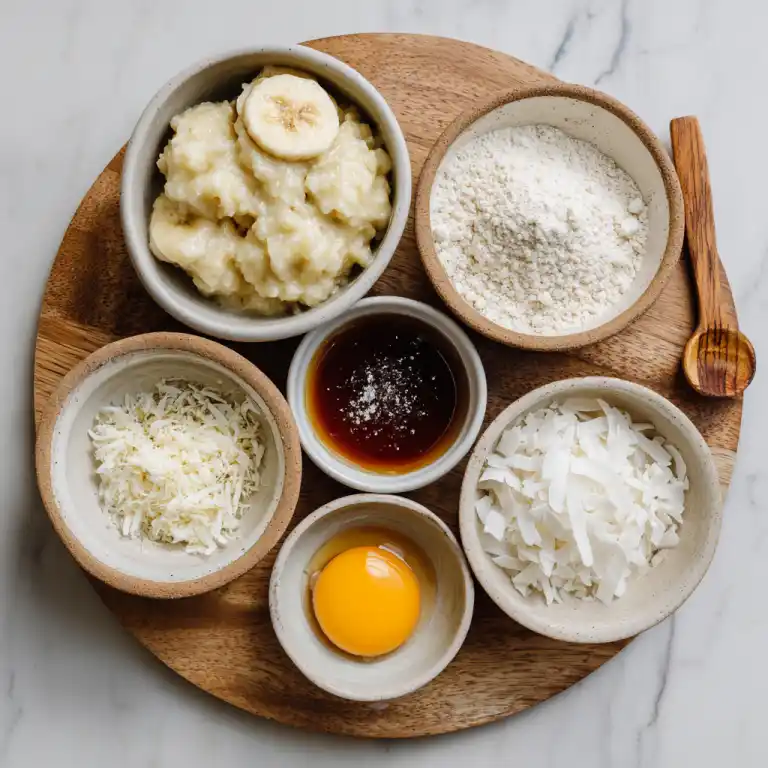 ingredients for vanilla coconut cottage cheese mug cake