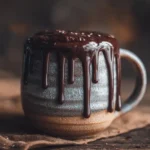 Black Friday Chocolate Mug Cake fresh from the microwave