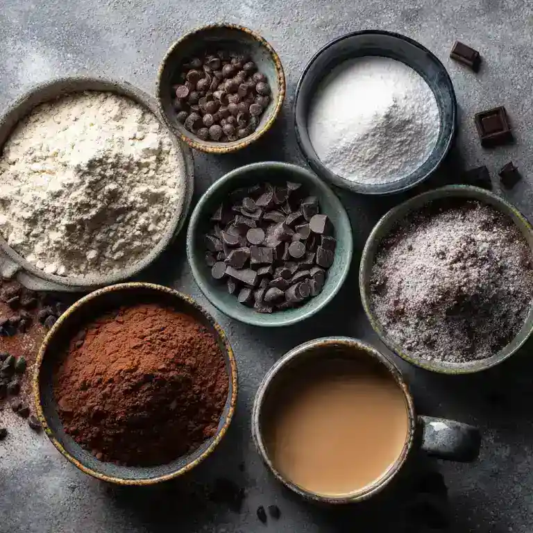 Ingredients for Black Friday Chocolate Mug Cake