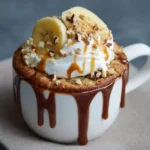 broma bakery banana bread mug cake in ceramic mug