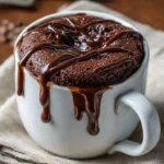 Chocolate Fudge Cake in a Mug gooey center