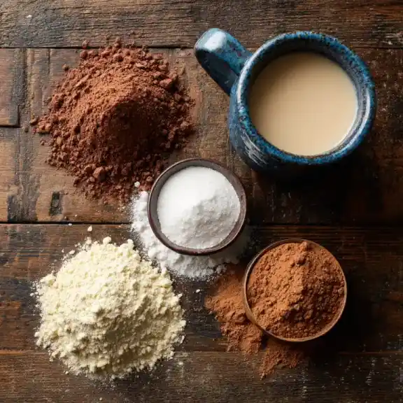 Chocolate Fudge Cake in a Mug ingredients