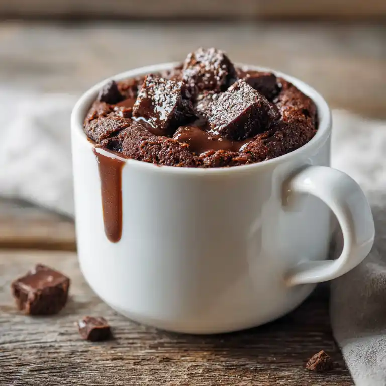 Double Chocolate Mug Cake rich and gooey