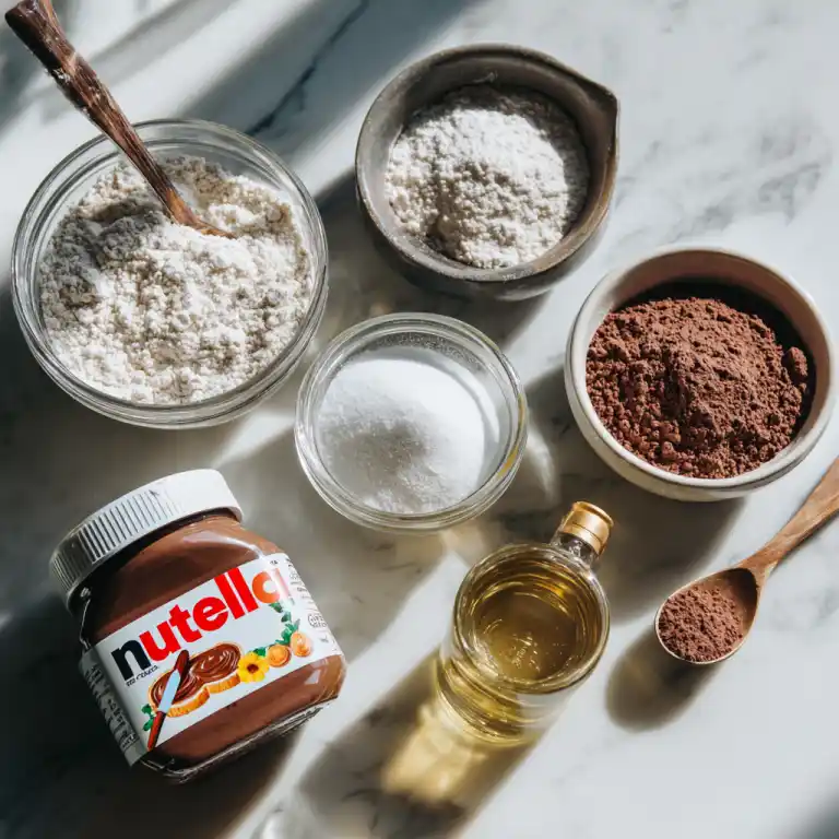 Ingredients for Easy Nutella Mug Cake