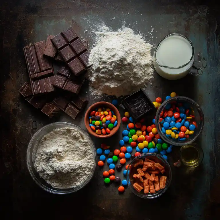 ingredients for halloween candy mug cake on kitchen counter, What candy works best in Halloween candy mug cakes