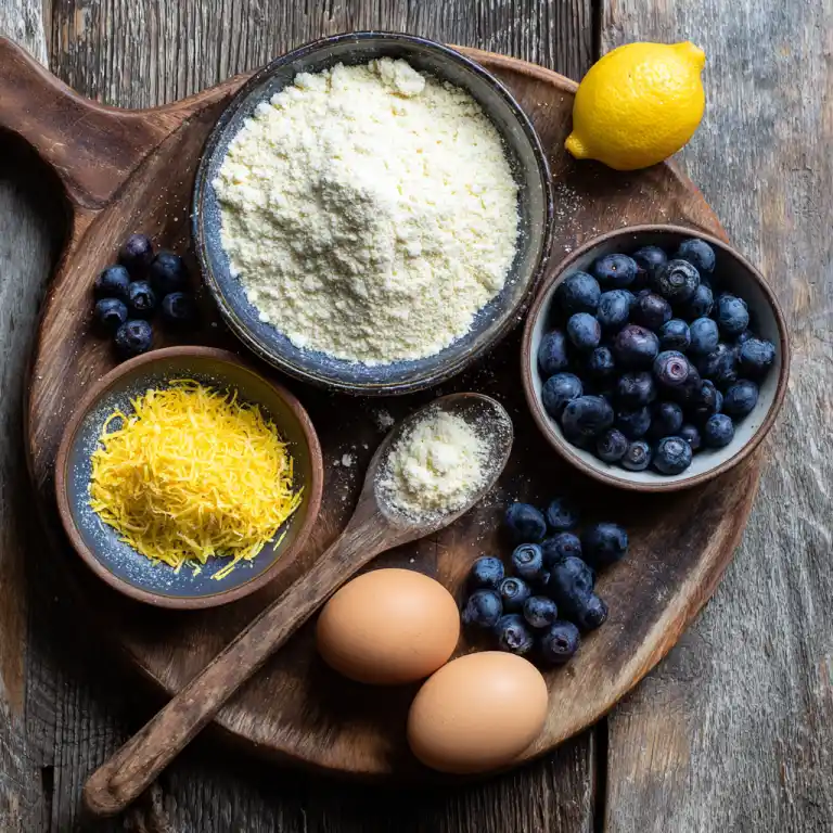 lemon blueberry keto mug cake ingredients