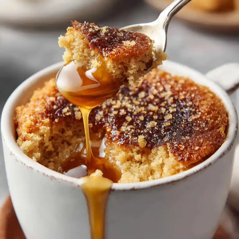 Maple Brown Sugar Blondie Mug Cake Served Warm