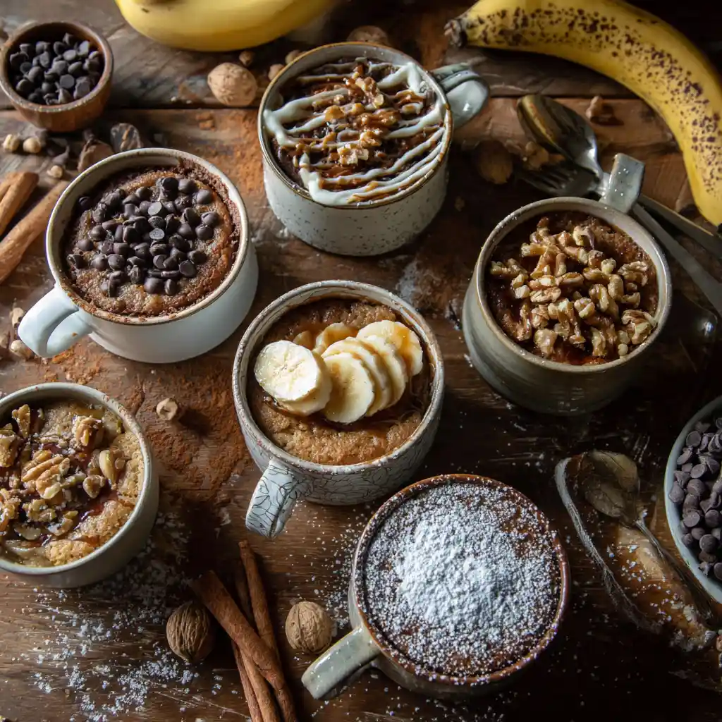 variations of banana bread Broma Bakery mug cake