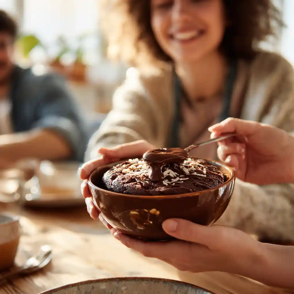 Serving 2 Minute Microwave Brownie Bowl