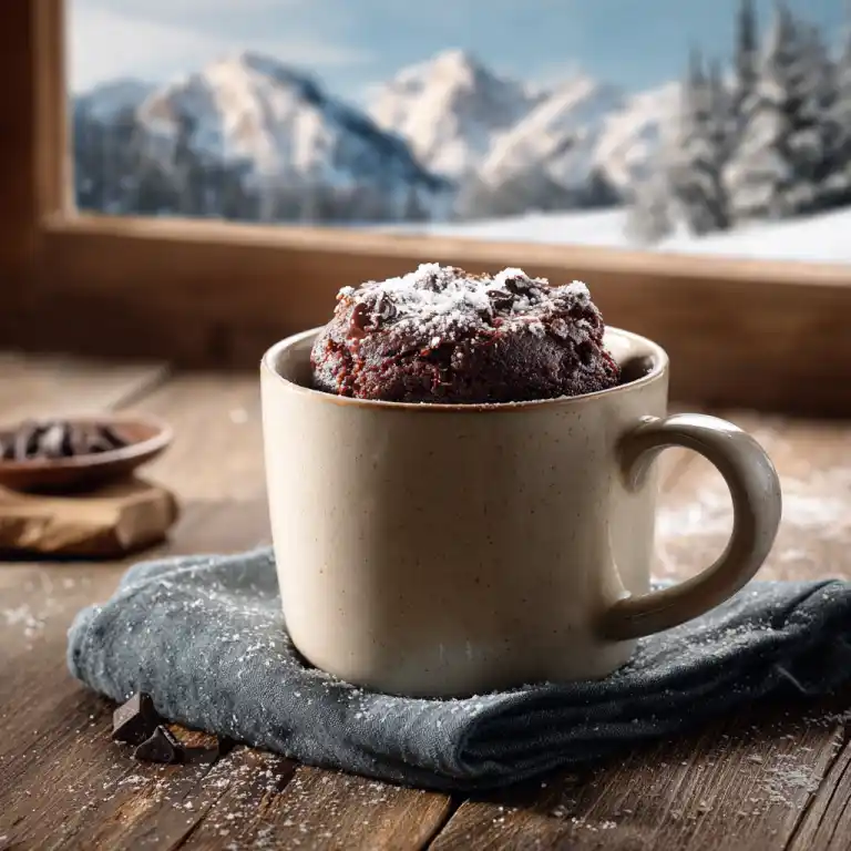 Chocolate Mug Cake in a cozy mug