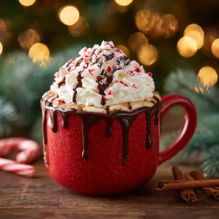 Christmas Mug Cake Recipe with whipped cream and candy canes