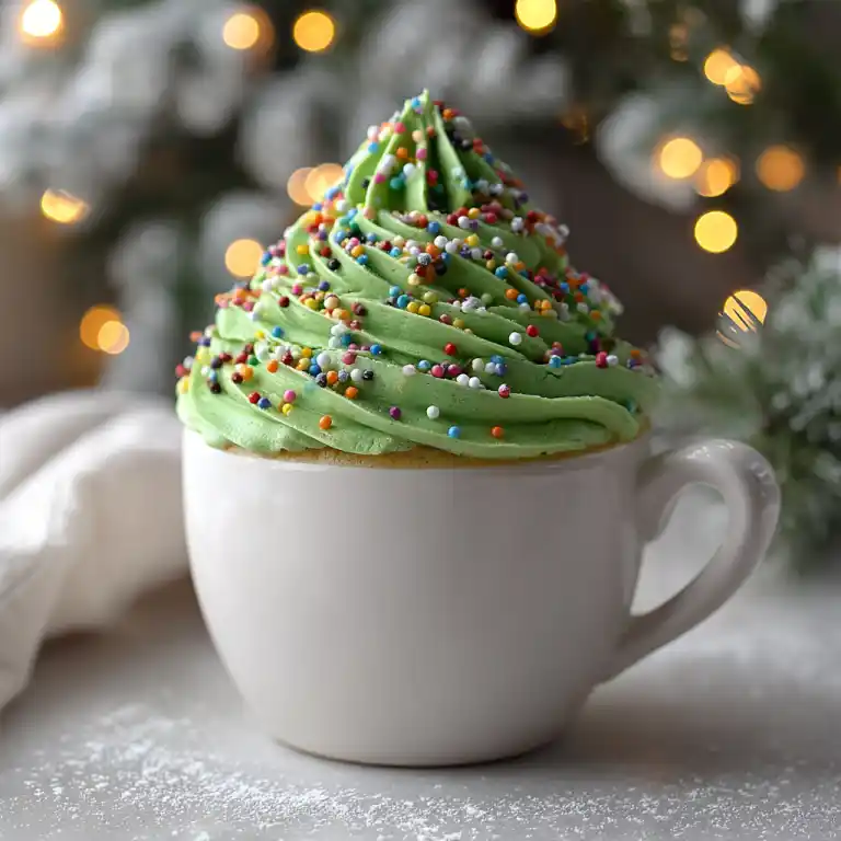 christmas tree mug cake holiday dessert
