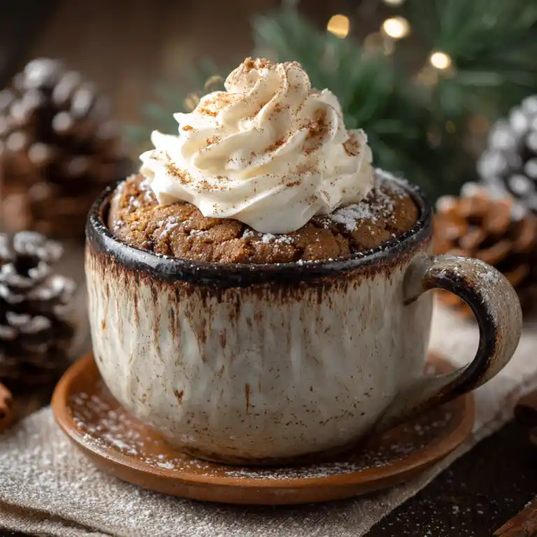 gingerbread mug cake cozy holiday dessert