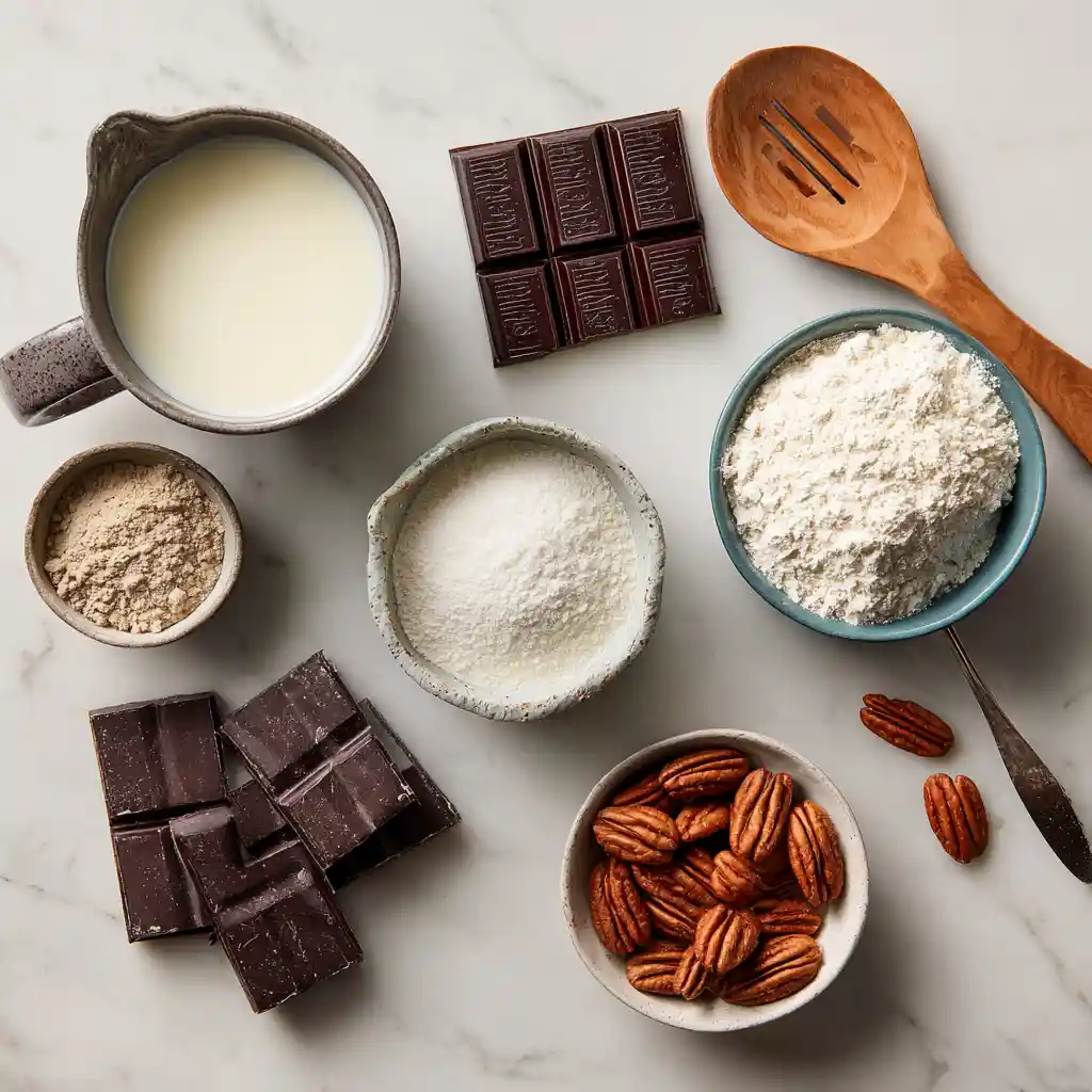 ingredients for high protein german chocolate mug cake