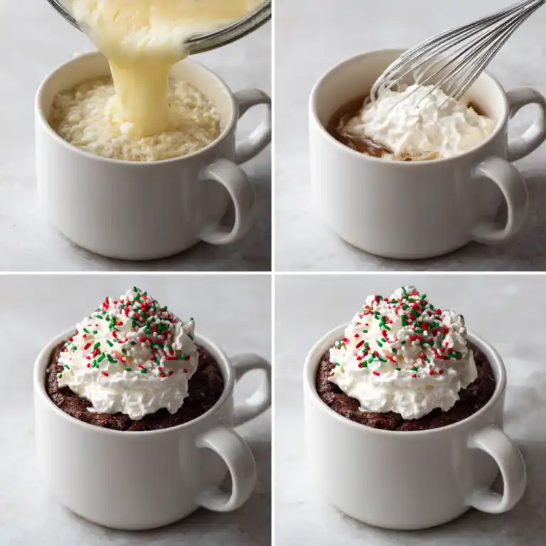 how to make christmas mug cake steps