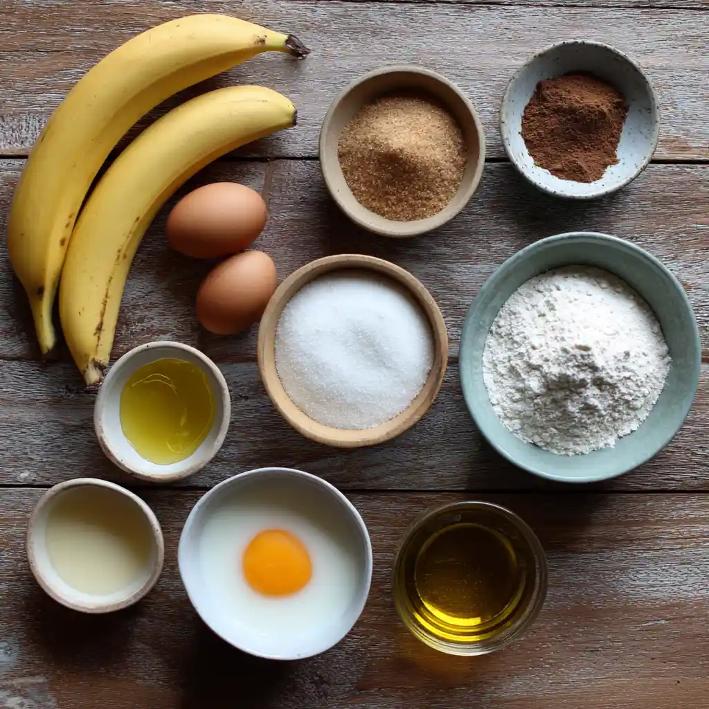Ingredients for 2 Minute Microwave Banana Cake Bowl you’ll ever taste