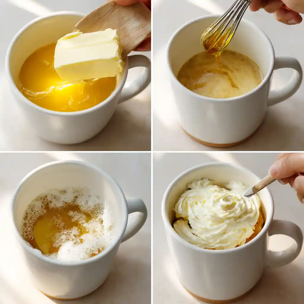Making a 1 Minute Microwave Funfetti Mug Cake step-by-step