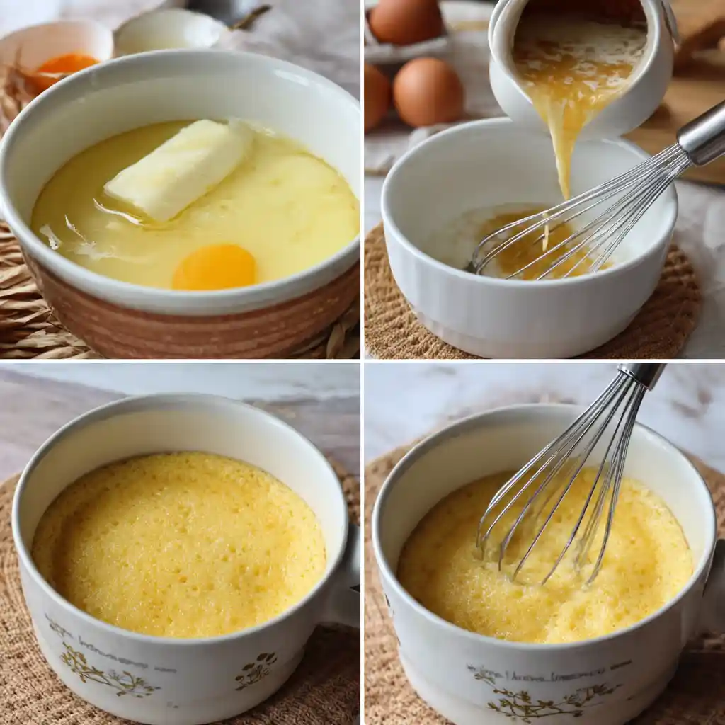 microwave mug sponge cake step-by-step