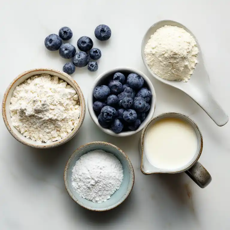 protein blueberry mug cake ingredients oat flour yogurt blueberries