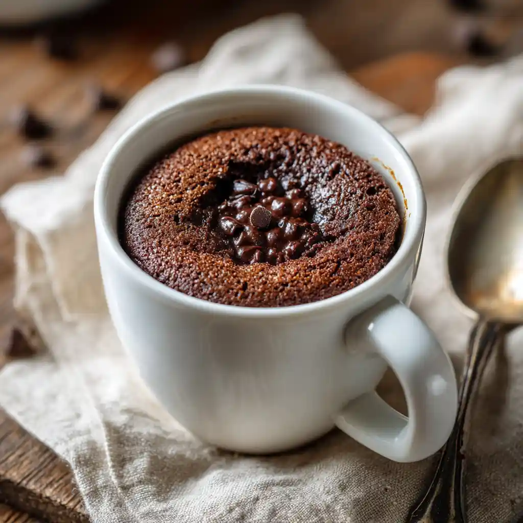 protein mug cake mix freshly baked in mug