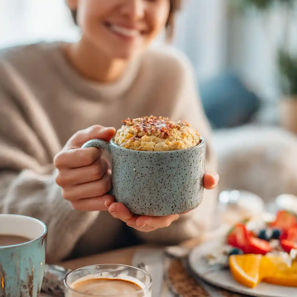 Serving Microwave Breakfast Cookie in a Mug for breakfast