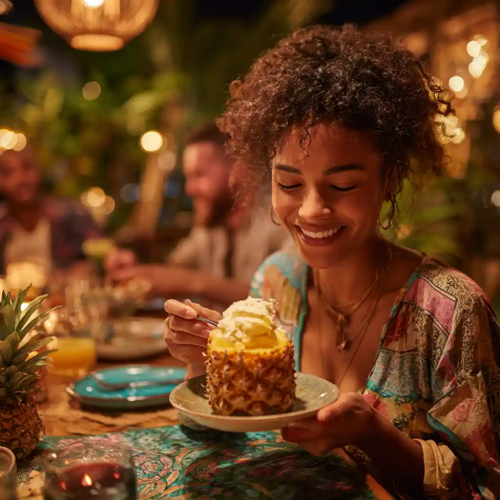 serving pineapple mug cake recipe