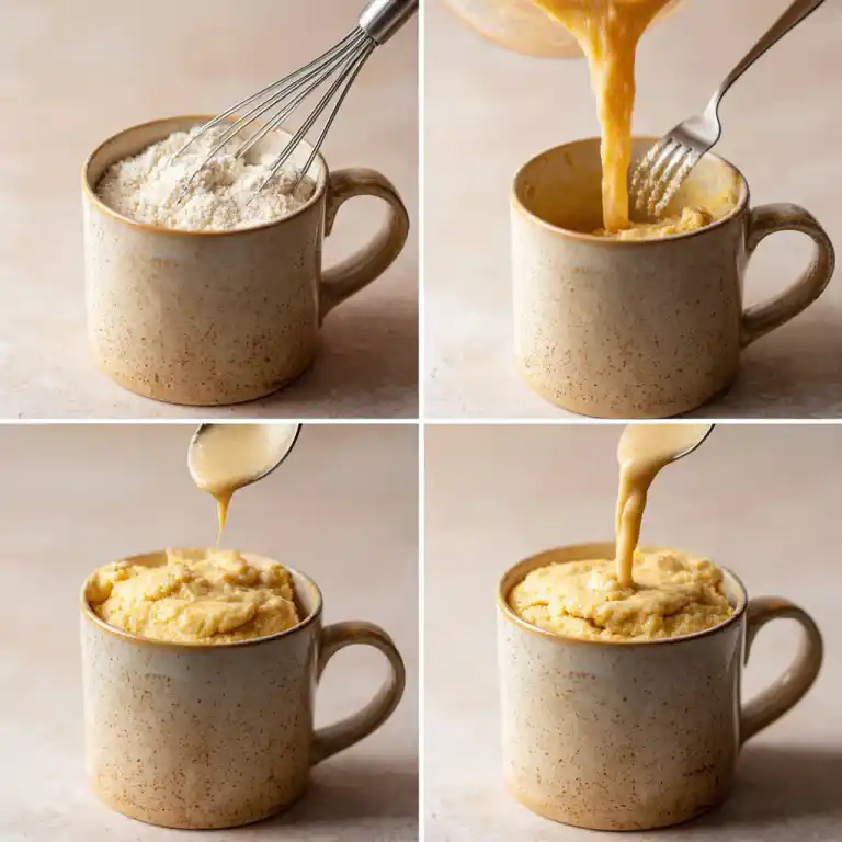how to make vanilla powder protein mug cake step by step