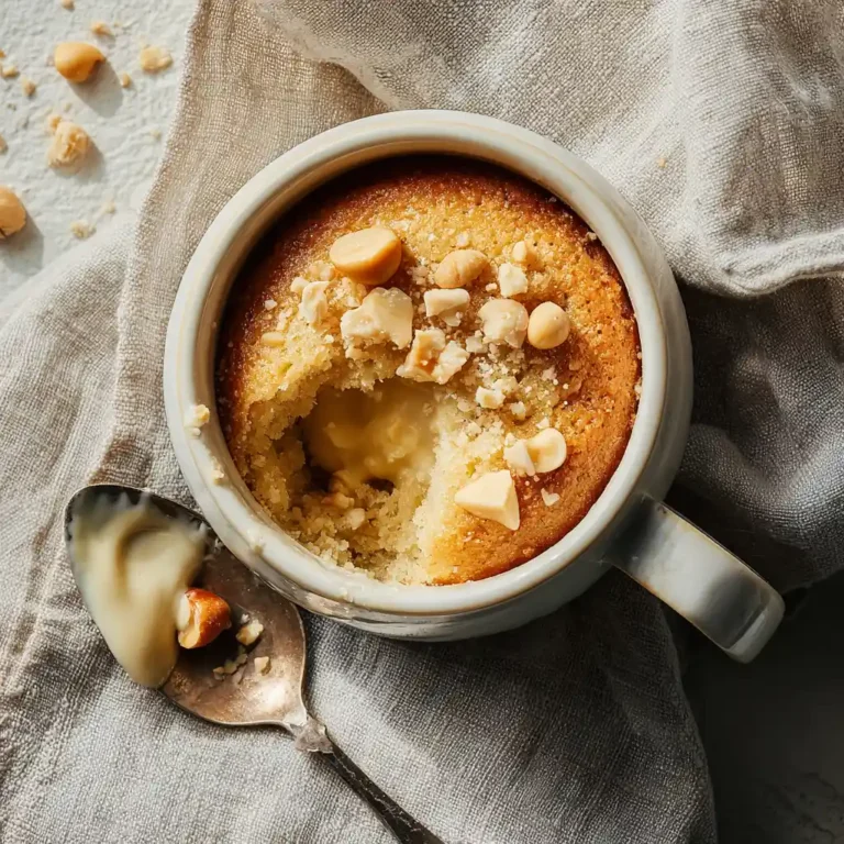 White Chocolate Macadamia Nut Mug Cake soft interior