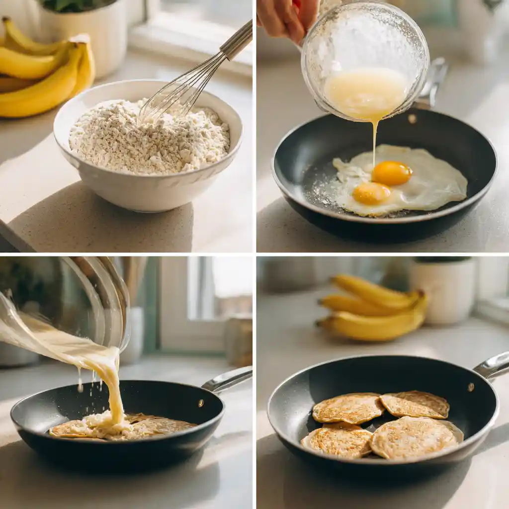 Steps to make flourless oat pancakes