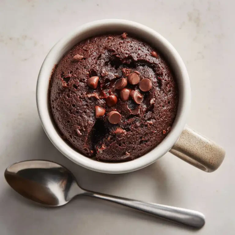 Top-down view of Low Calorie Mug Cake