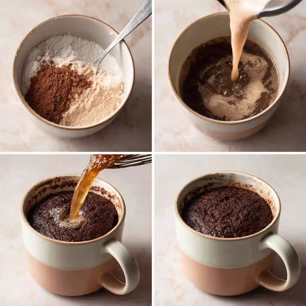 mocha mug cake steps