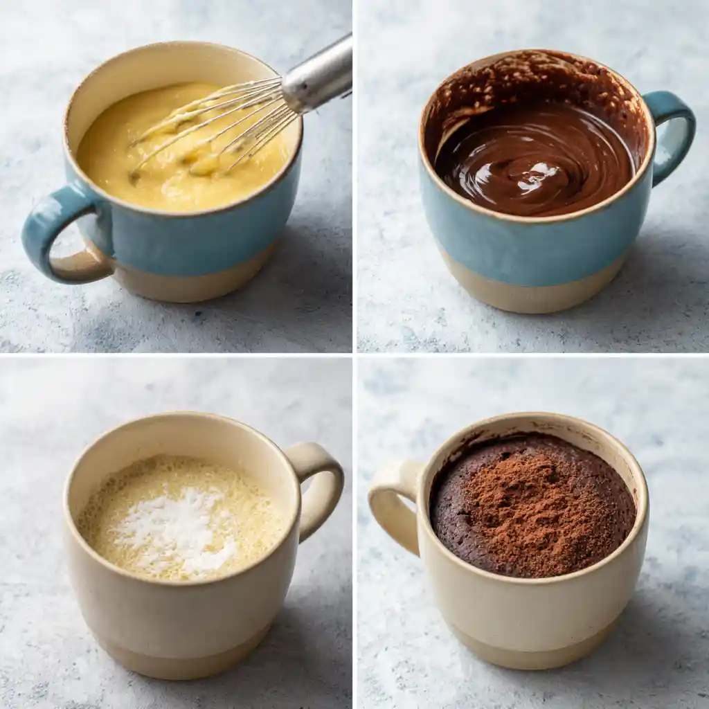 nutella mug cake steps