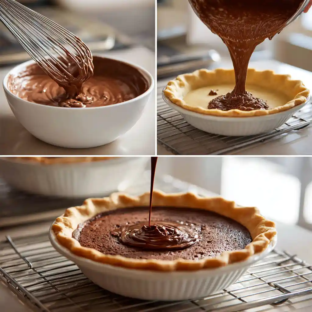 steps in recipe for chocolate chess pie
