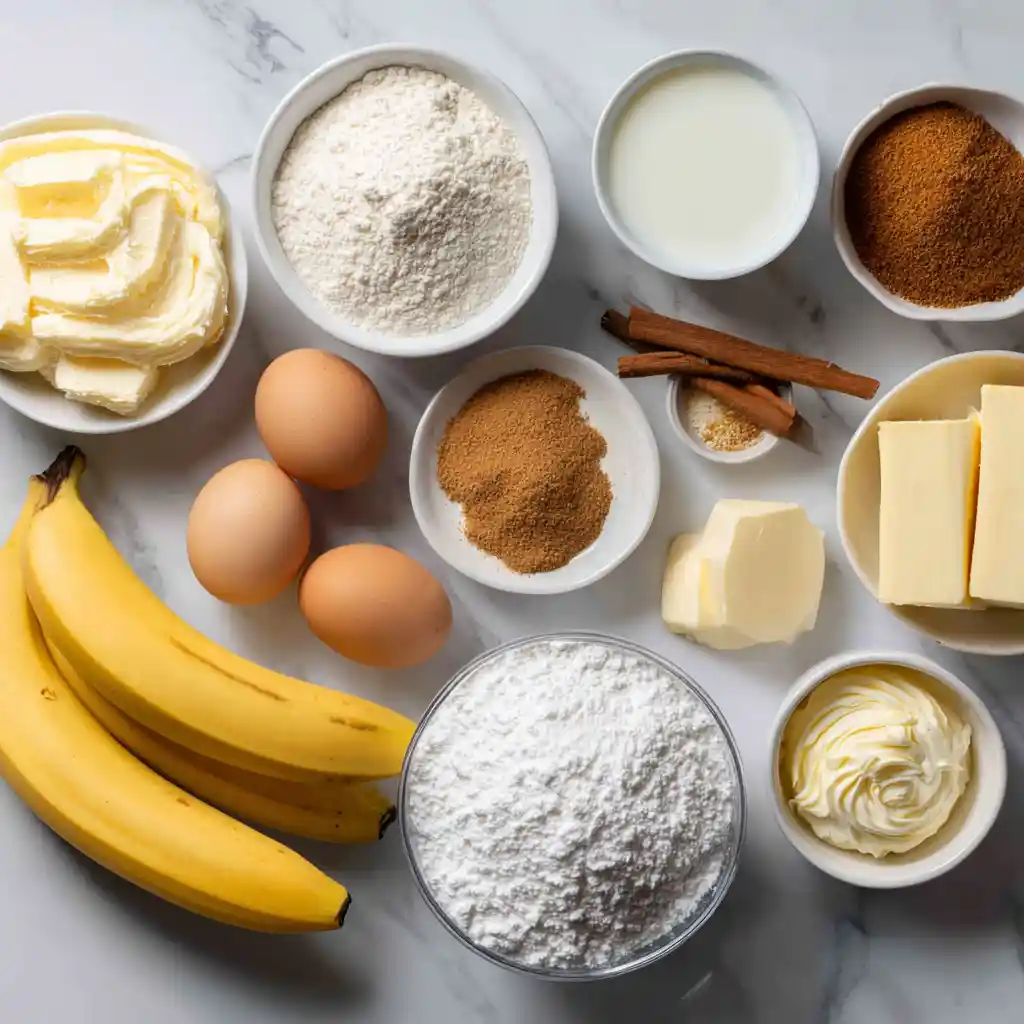 Ingredients for the best banana cake