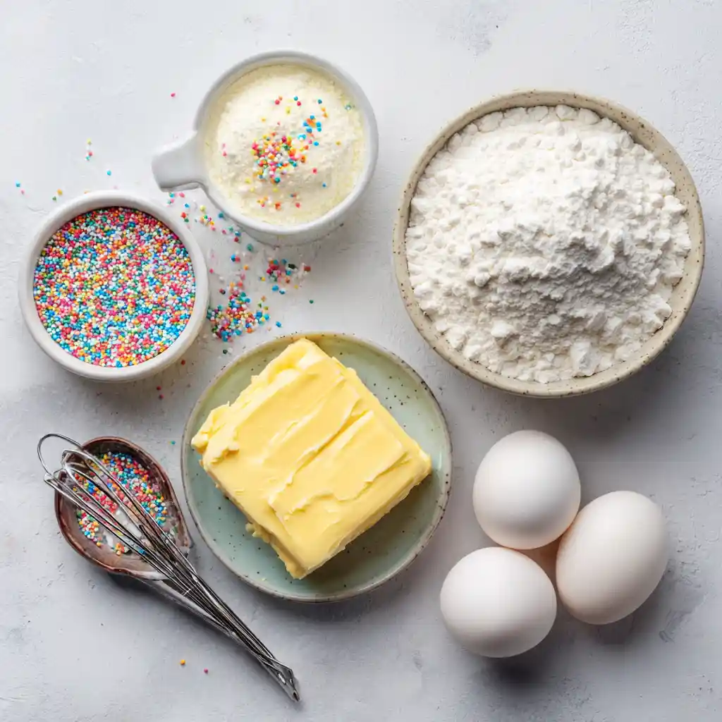 ingredients for microwave sprinkles sugar cookie